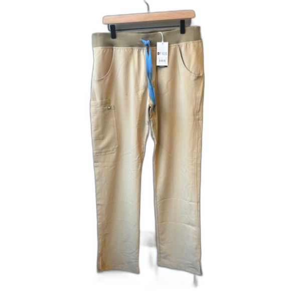 FIGS Kade Cargo Scrub Pants Khaki Tan Beige Medium M NWT Medical Nurse Pockets - Picture 2 of 8